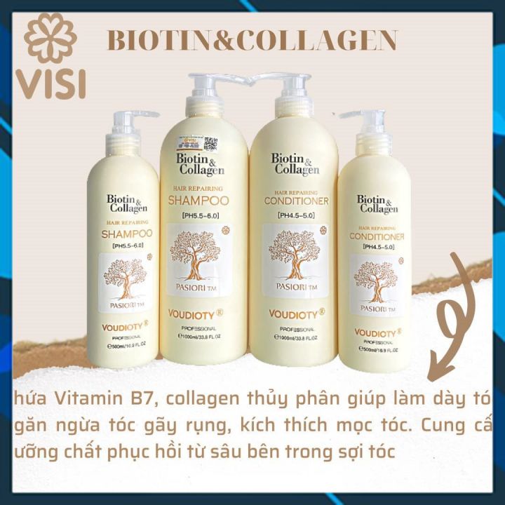 DẦU XẢ VOUDIOTY HAIR REPAIR BIOTIN &amp; COLLAGEN VÀNG NGĂN GÃY RỤNG MỀM MƯỢT 500ML NEW 2022 (CHAI BÉ)