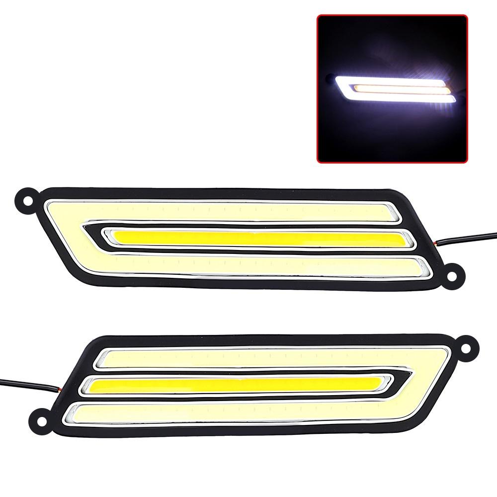 1 cặp đèn LED COB DRL linh hoạt chống thấm nước cho xe hơi
