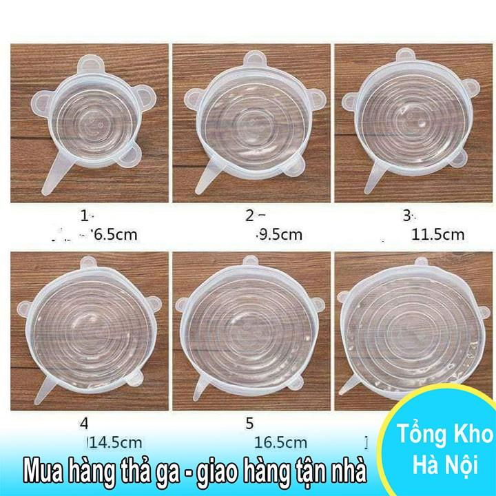 Set 6 nắp đậy bằng silicon bảo quản thức ăn