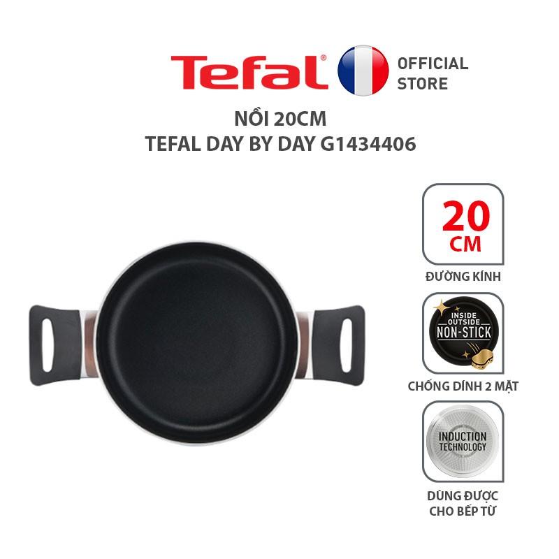 Nồi chống dính đáy từ Tefal Day by Day 20cm, dùng cho mọi loại bếp- Hàng chính hãng