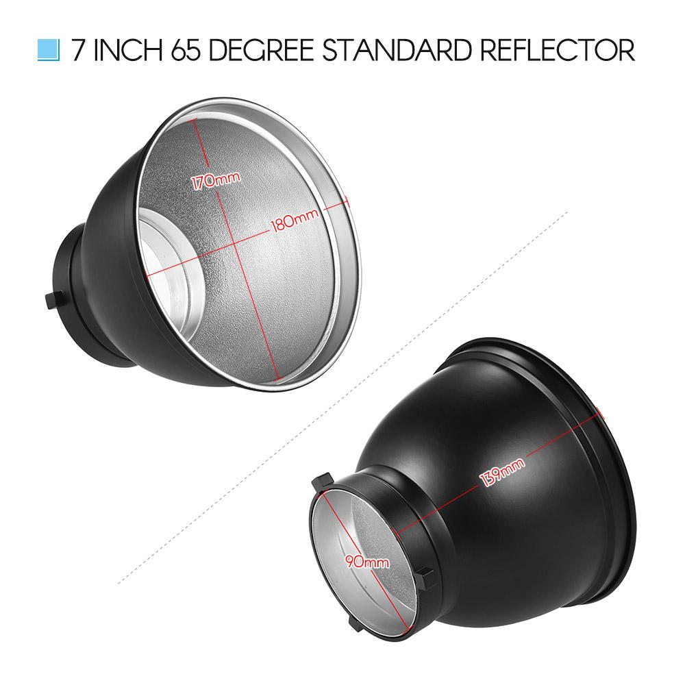 Giá đỡ đèn flash loại S cầm tay + Bộ khuếch tán phản xạ tiêu chuẩn 7 inch 65 độ với giá treo Bowens