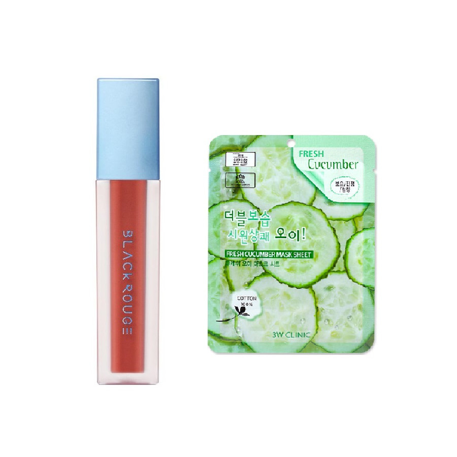 Son Black Rouge Air Fit Velvet Tint Ver.6 BLUEMING GARDEN tặng kèm mặt nạ 3W CLINIC mùi ngẫu nhiên