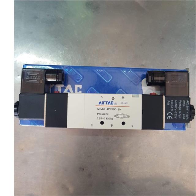 Van điện từ solenoid 5/3 ren 13 2 đầu điện 3 vị trí 4v230Airtac