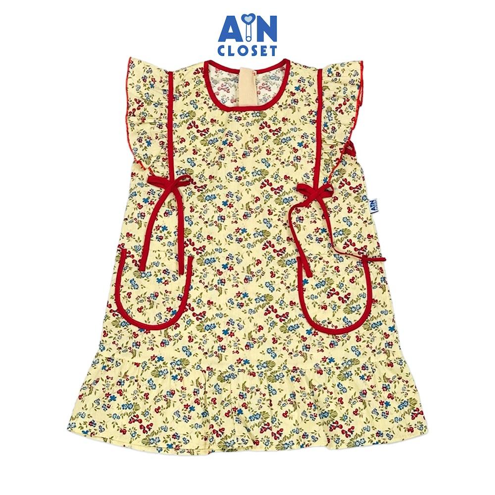 Đầm bé gái họa tiết Hoa Nhí Đỏ cotton. - AICDBGAIIJLR - AIN Closet