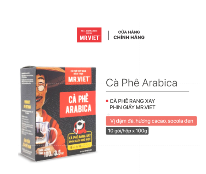 Cà phê phin giấy-  cà phê Arabica (Arabica coffee -ground coffee drip bag)100gr
