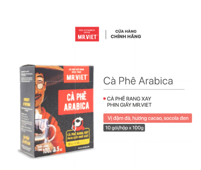 Cà phê phin giấy- cà phê Arabica (Arabica coffee -ground coffee drip bag)100gr