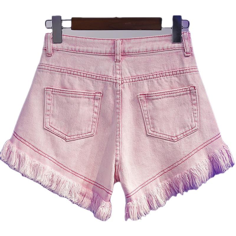 Quần Short Denim Lưng Cao Ống Rộng Size Lớn Cho Nữ