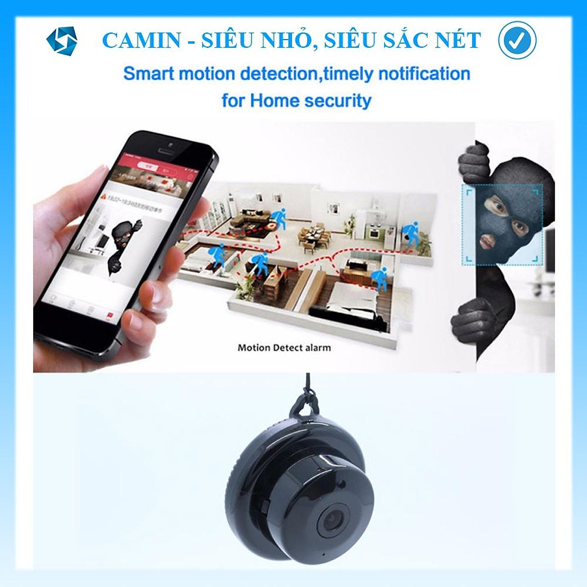 Camera ip wifi mini V380 Pro Treo tường, đàm thoại 2 chiều ,Đèn hồng ngoại quay ban đêm, kết nối wifi với điện thoại thông minh