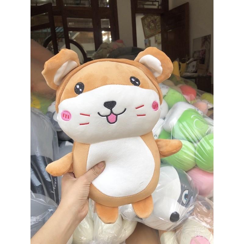 Gấu bông chuột Hater  Cosplay đội mũ đáng yêu chất liệu vài miniso 4 chiều Hàn Quốc, size 35cm