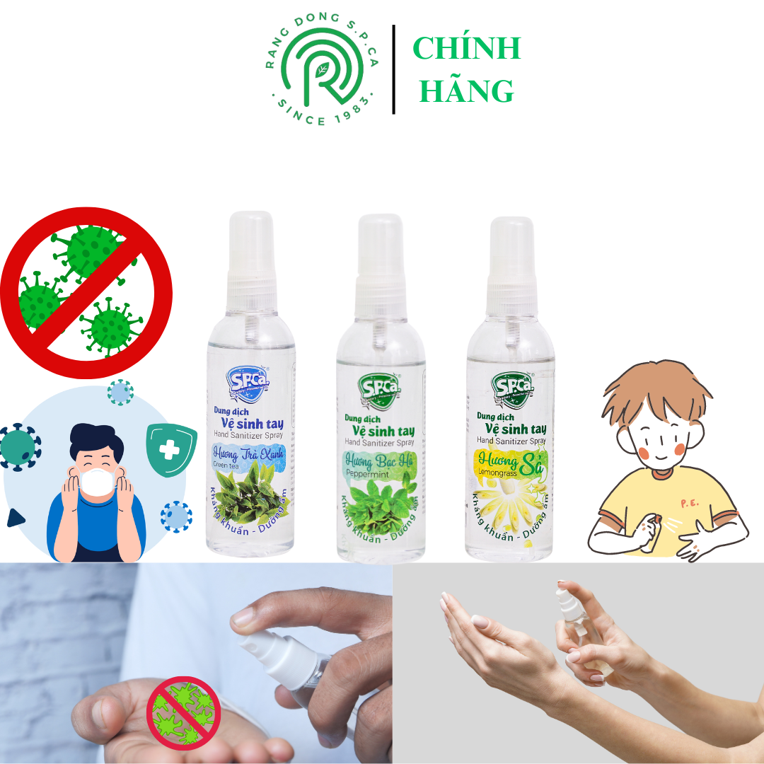 Dung dịch vệ sinh tay S.P.Ca. 100ml Hương Bạc Hà