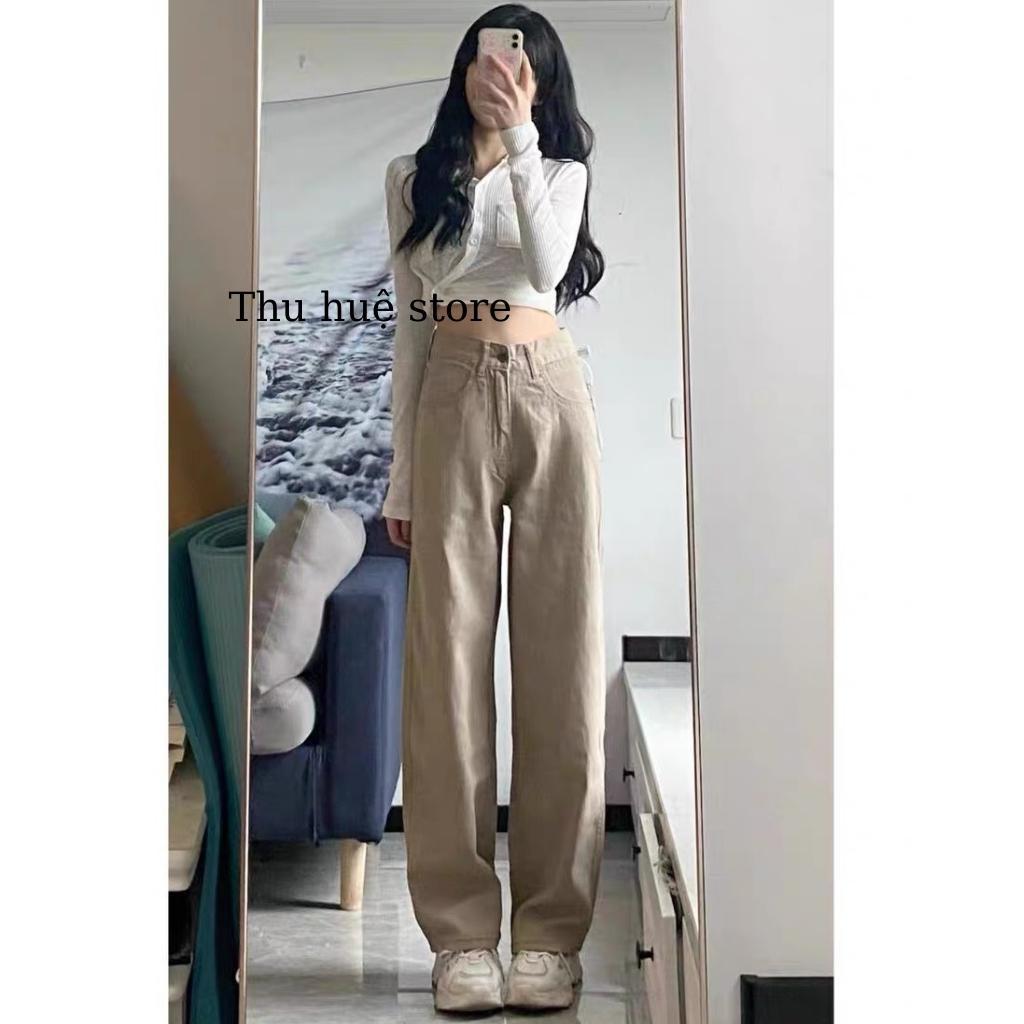 Quần Ống Suông Màu Nâu Phong Cách Ulzzang