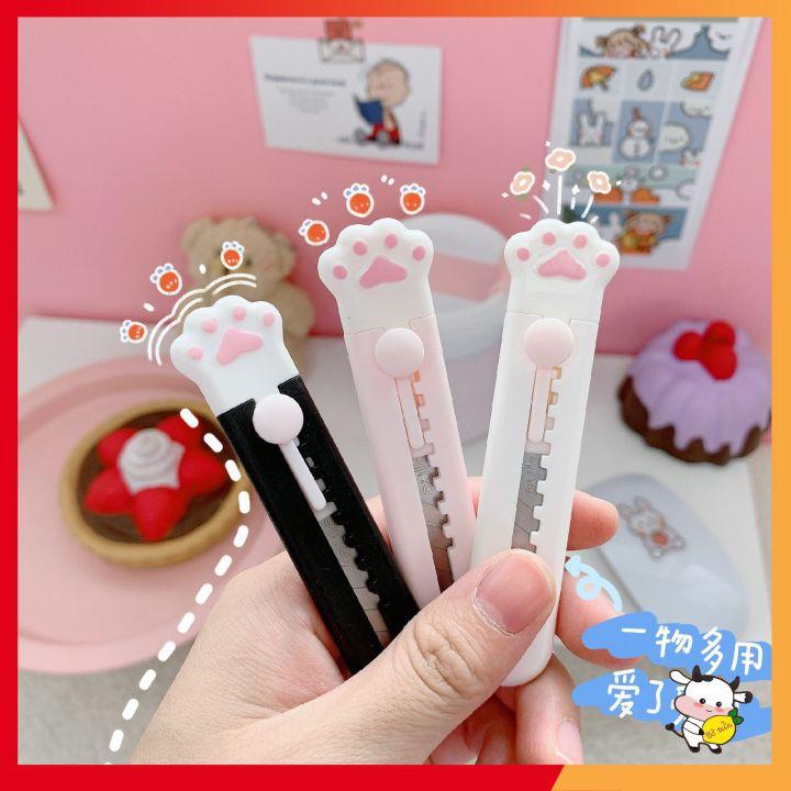 Dao Rọc Giấy Chân Mèo Cute Mini Dễ Thương An Toàn Khi Sử Dụng Cắt Gọt Sticker Washi Tape Trang Trí Sổ Tay