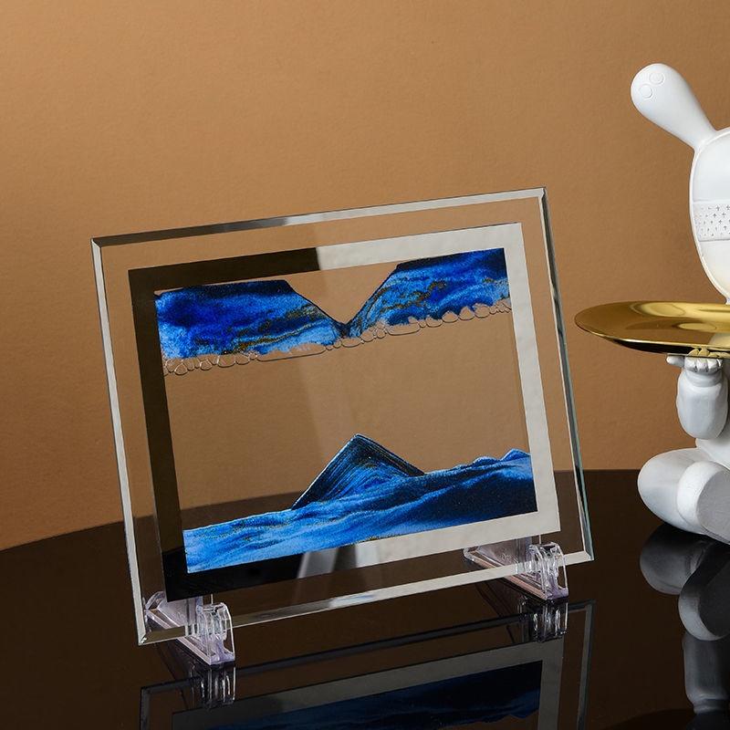 Tranh cát chuyển động 3D, tranh HSON thủy tinh nghệ thuật trang trí để bàn decor làm việc làm quà tặng cao cấp