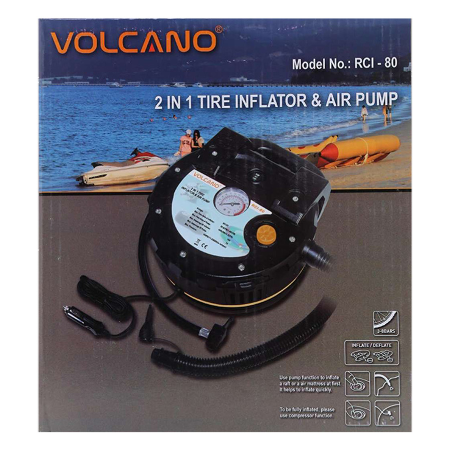 Máy Bơm Lốp Ô Tô Và Bơm Khí Volcano RCI-80