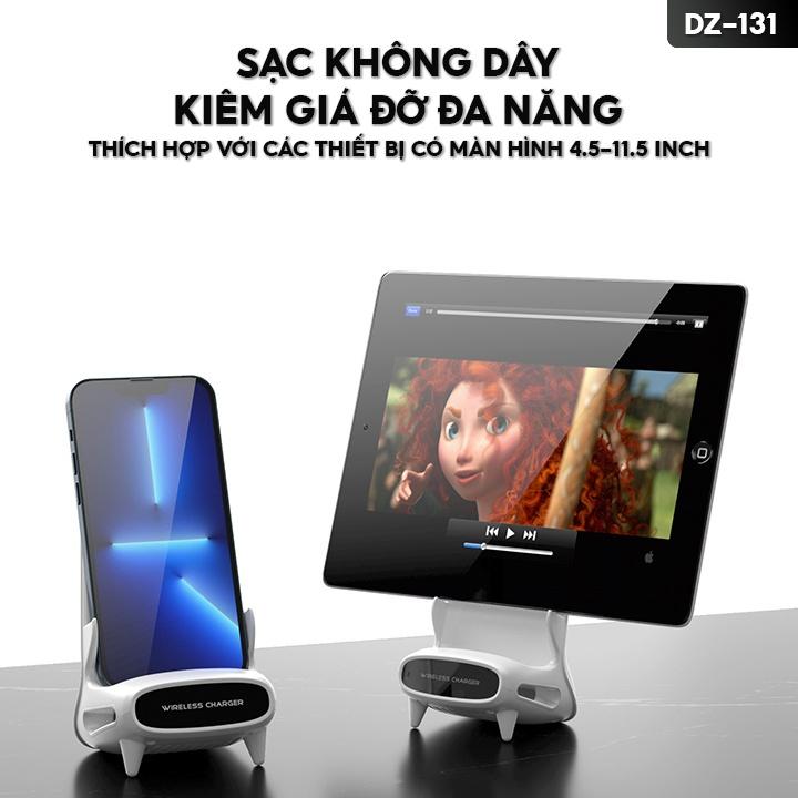 Đế Sạc Không Dây Kiêm Giá Đỡ Điện Thoại Công Suất 15w Sạc Nhanh Đầy Pin Trong Vòng 2 Giờ DZ-131