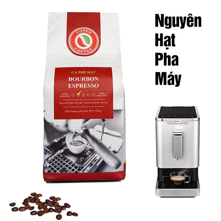 Cà phê hạt Copen coffee Bourbon Espresso gói 250 gram (Nguyên Hạt)