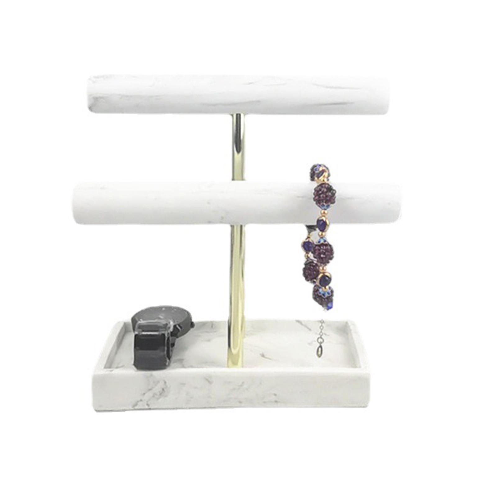 2 Tier Jewelry Bracelet Watch Rack Tabletop Jewelry Organizer Shelf Showcase