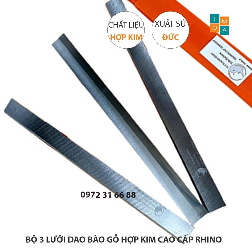 BỘ 3 LƯỠI DAO BÀO GỖ HỢP KIM CAO CẤP RHINO 210x25x3MM CỦA ĐỨC