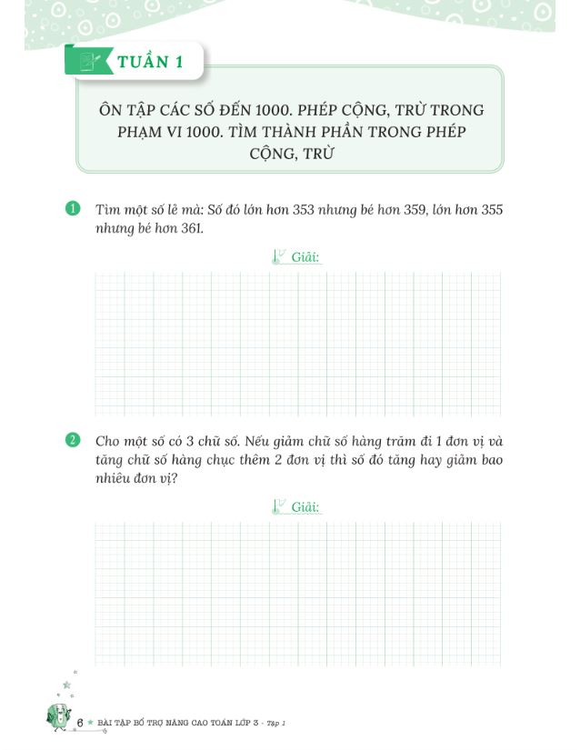 Bài Tập Bổ Trợ Nâng Cao Toán Lớp 3 – Tập 1