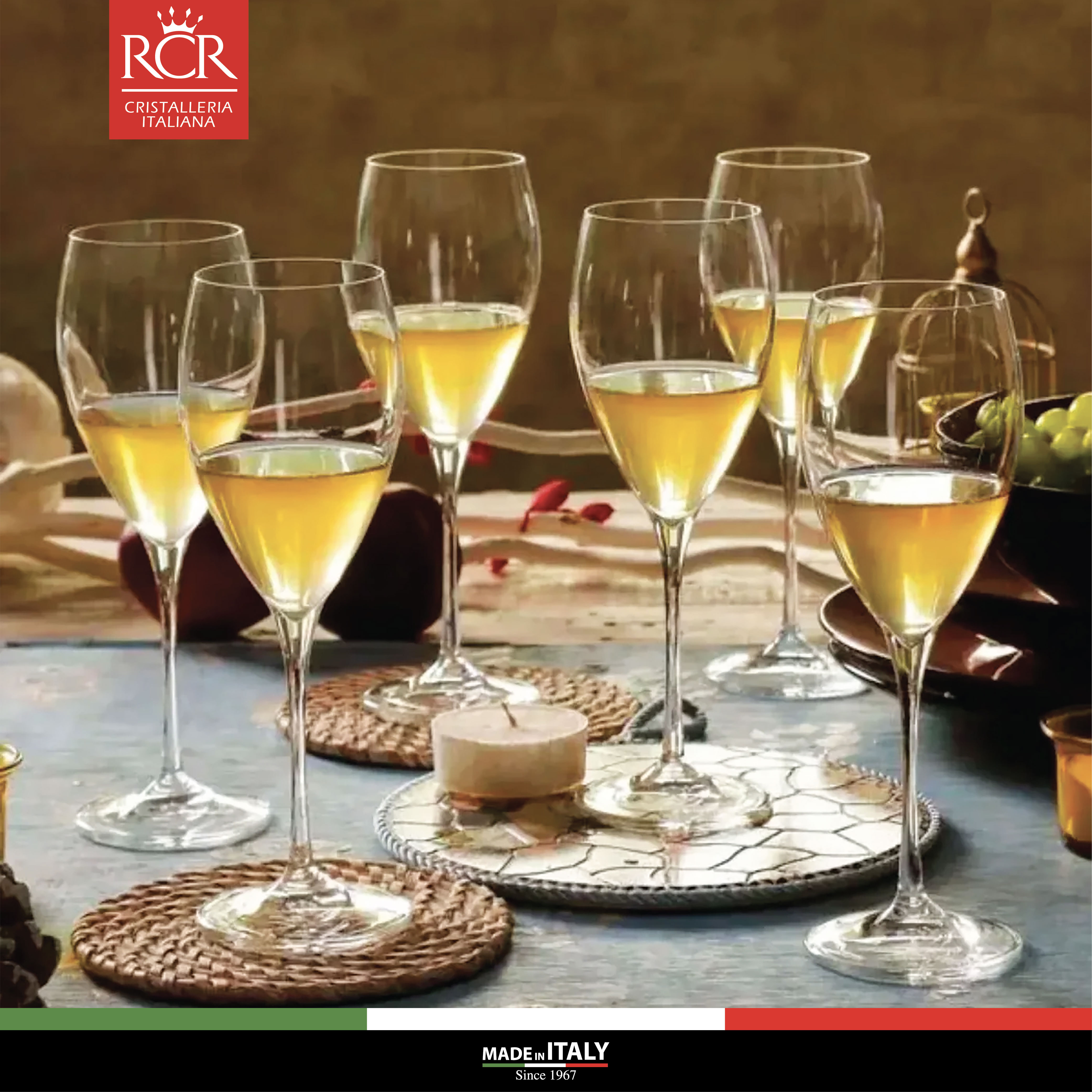 Ly Uống Rượu Vang Thuỷ Tinh Pha Lê Không Chì Ý RCR Crystal Invino 450 ml - Invino Goblet 330 ml