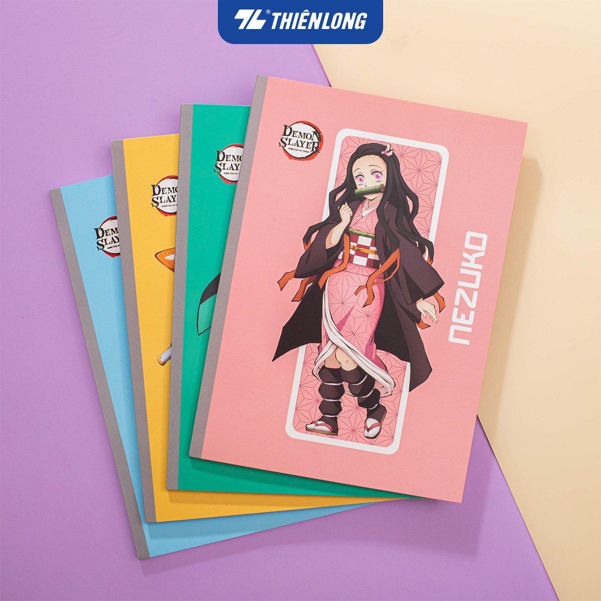 Combo 5/10 Tập vở Thiên Long 80/120 trang kẻ caro 6mm 70gsm - dành cho học sinh, sinh viên - Phiên bản Demon Slayer
