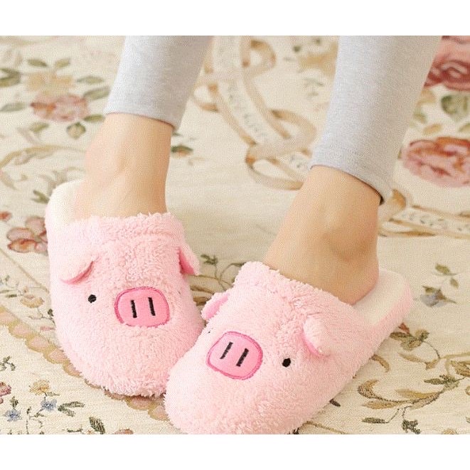 Dép hình con heo đi trong nhà cute , đáng yêu vải bông mềm mịn chống trơn trượt , phù hợp cho nam và nữ