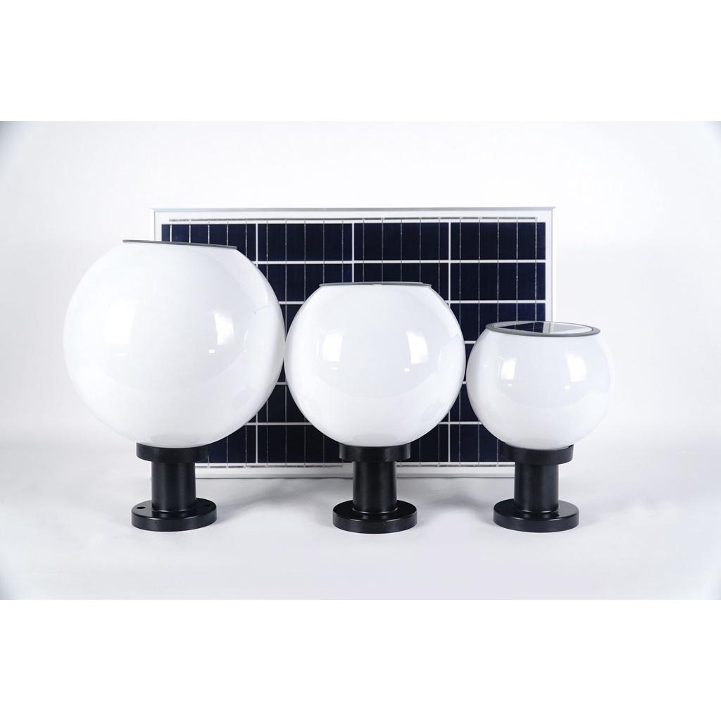Đèn trụ cổng tròn trắng năng lượng mặt trời VINAPIN-MYTC2234 sáng suốt đêm - Nhiều công suất + chống nước siêu bền + điề
