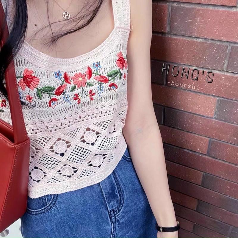 Áo hai dây boho thêu hoa
