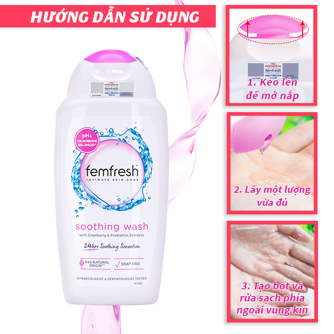 2 Chai Dung Dịch Vệ Sinh Phụ Nữ Femfresh Soothing Wash 250ml &amp;amp; Femfresh Daily Intimate Wash 150ml