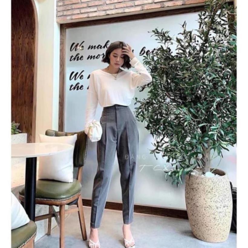 QUẦN BAGGY HAI CÚC DÁNG THỤNG B322, QUẦN BAGGY CÔNG SỞ CHO CHỊ EM