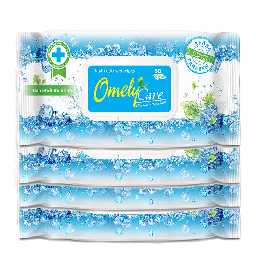 Bộ 4 gói khăn ướt Omely 4205