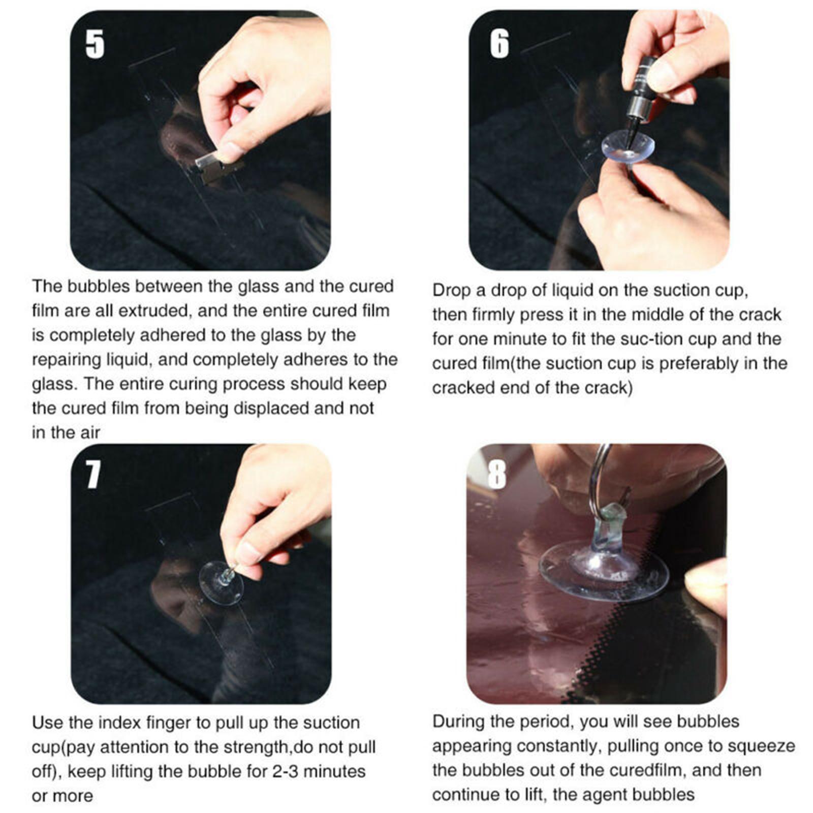 5 Pieces Glass repair Fluid Windshield Resin  Tool Kit glass