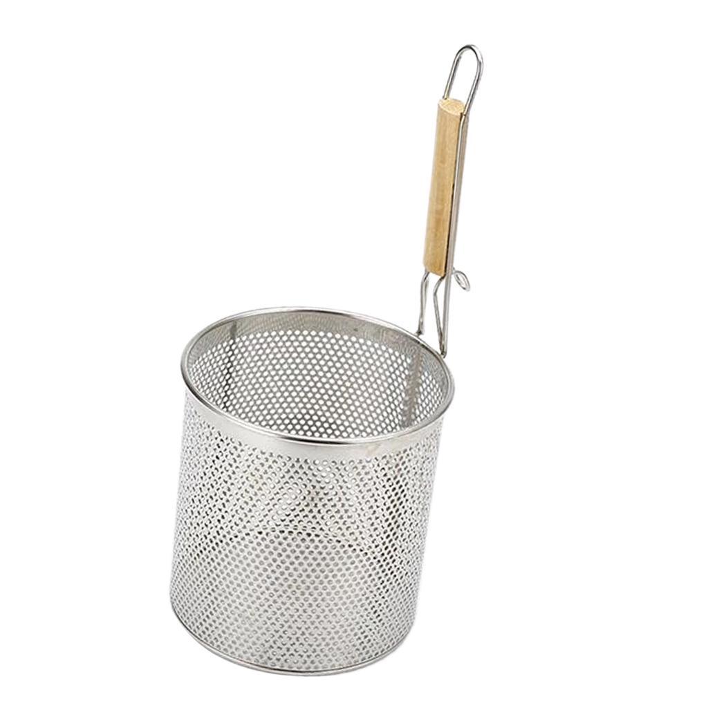 12cm Frying Filter Scoop Hot Pot Oil Noodle Colander Stainless Deep Basket