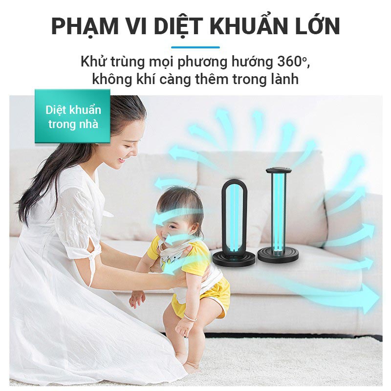 Đèn diệt khuẩn khử trùng công suất 38W ST-XD-01 UV/ UV + Ozone -  Đèn UV diệt khuẩn làm sạch bầu không khí