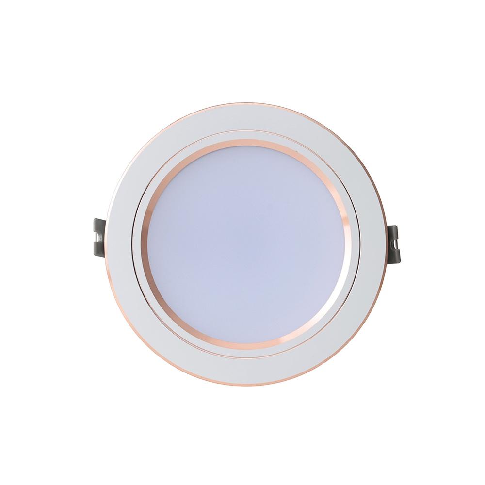 Đèn LED âm trần downlight đổi màu 9 W viền bạc AT10 ĐM 110/9W Rạng Đông