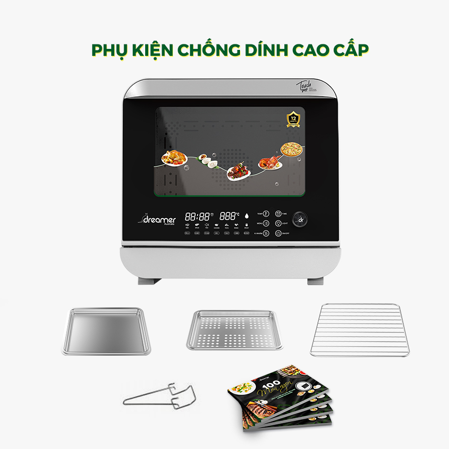 Nồi Chiên Hơi Nước Siêu Nhiệt DREAMER DKA-SAF118W 18L Công Suất 1800W, 14 Chế Độ Cài Đặt, Sang Trọng Cao Cấp Thương Hiệu Úc Tiêu Chuẩn Châu Âu - Hàng Chính Hãng