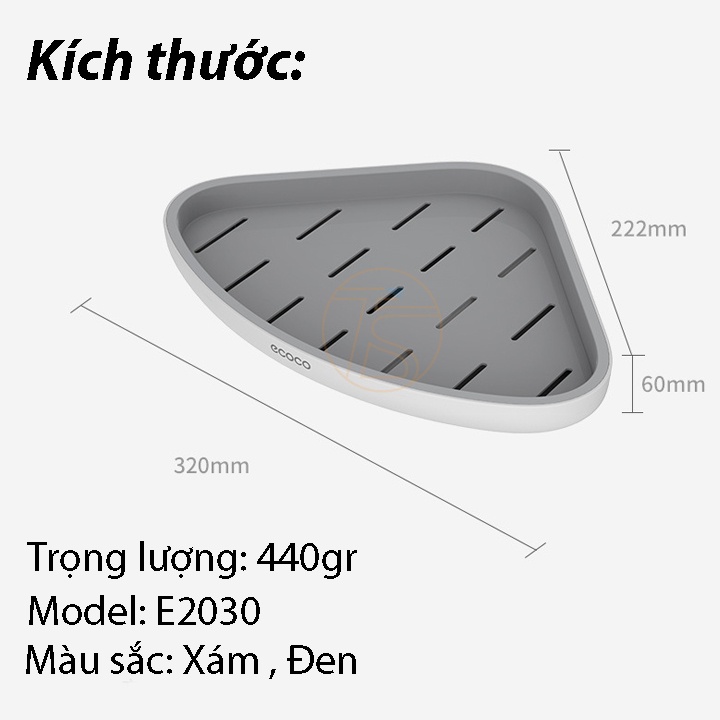 Kệ Góc Tam Giác Đựng Đồ Nhà Tắm Nhà Bếp Dán Tường Không cần Khoan Vít ZA49