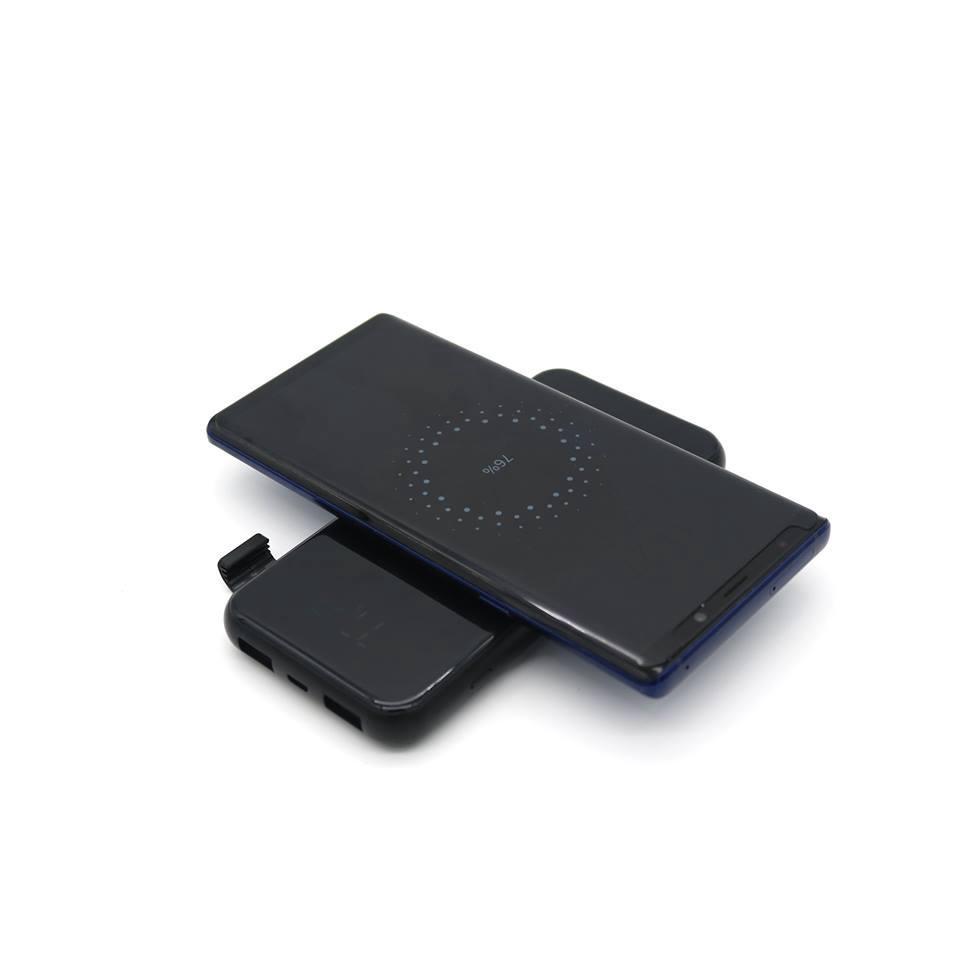 Sạc Dự Phòng Không Dây Pisen Wireless Charging 8000mAh ( Mặt kính, 2x USB Smart, Fast, Micro, LCD)- (TS-D252), Grey, Hàng chính hãng