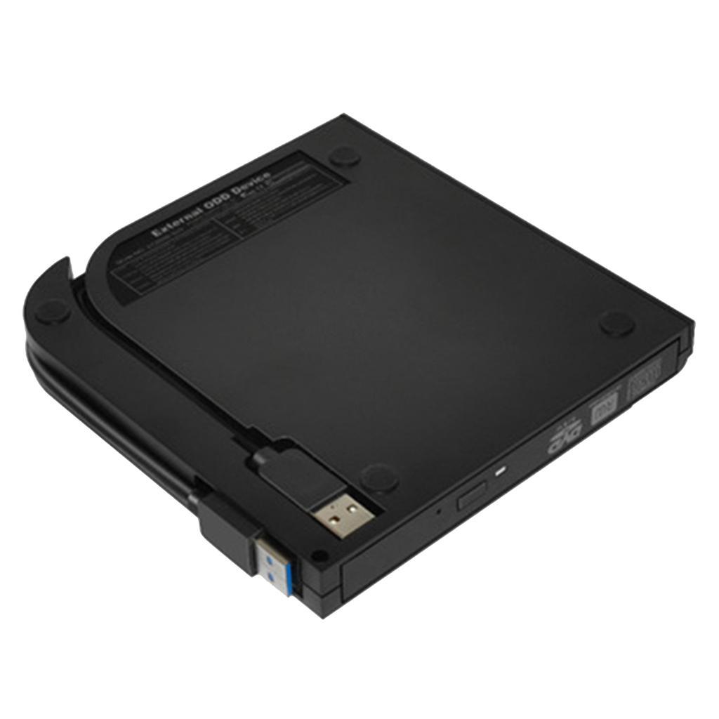 USB3.0 DVD ROM CD ROM Writer Drive Burner Reader External Player for Win 7 8 10 XP, , Black