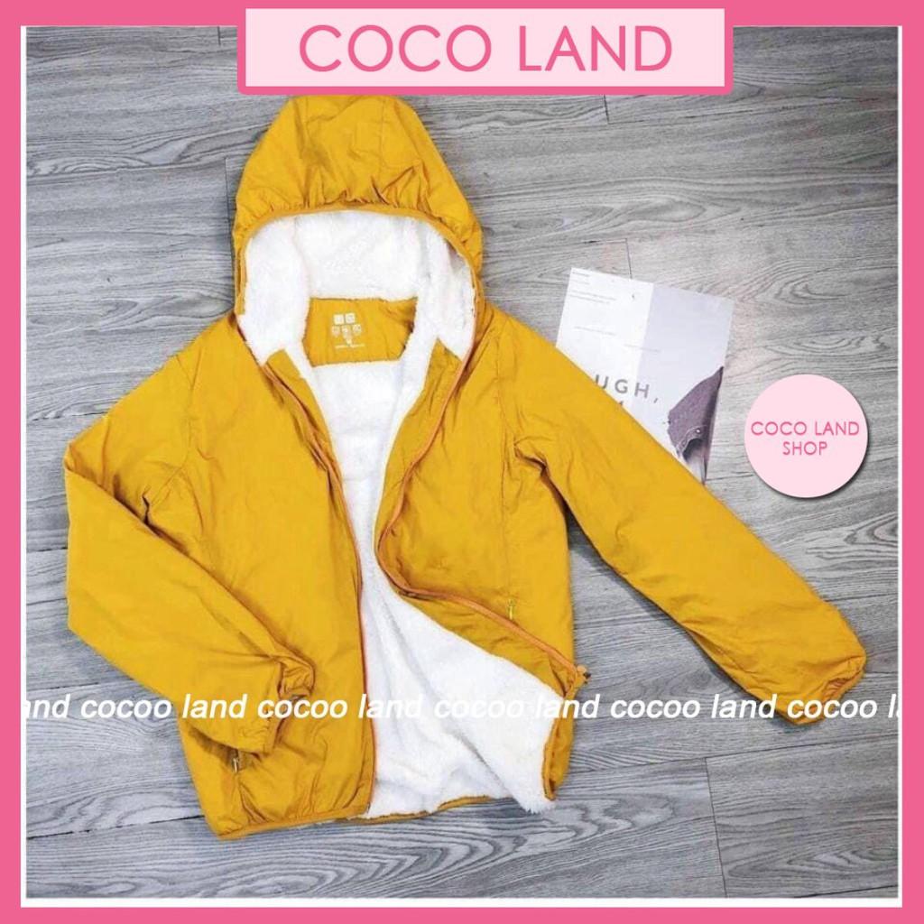 áo khoác gió nữ lót lông nhiều màu siêu ấm coco land ulzzang