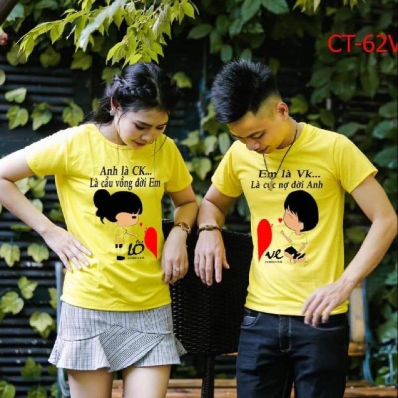Áo thun đôi nam nữ Ck và Vk