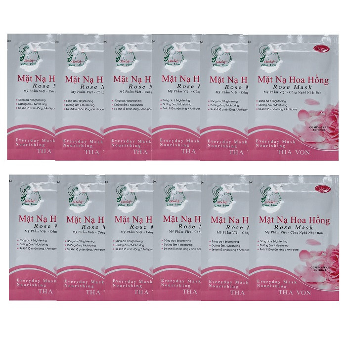 Bộ 12 Mặt Nạ Hoa Hồng Rose Mask Tha Von