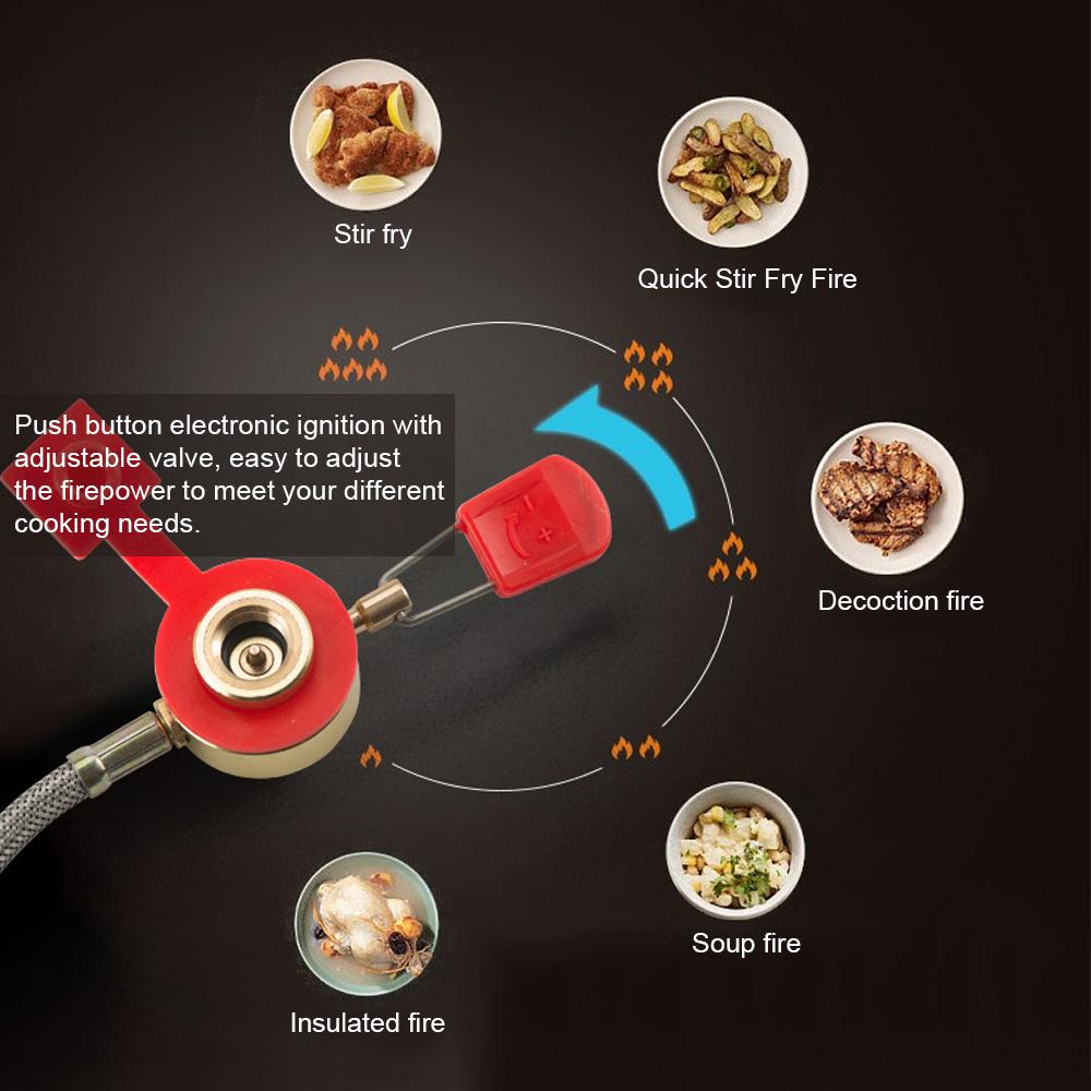 3-Core Camping Stove 6800W High Power Gases Burner Windproof Backpacking Stove with Adjustable Valve for Outdoor Cooking Camping Picnic Hiking