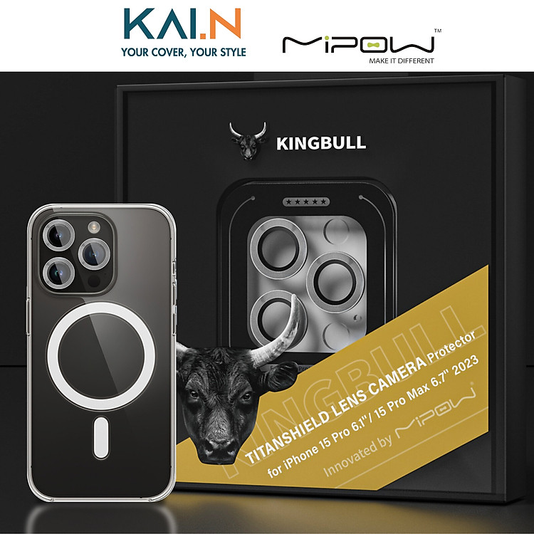 Cường Lực Camera Lens MIPOW KINGBULL Dành Cho iPhone 15 Pro Max | iPhone 15 Pro, TITANSHIELD PRO - HÀNG CHÍNH HÃNG
