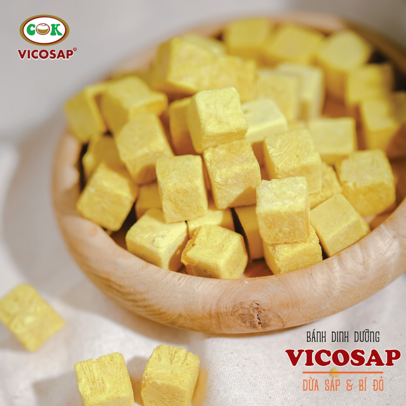 Bánh dinh dưỡng VICOSAP làm từ dừa sáp không chiên qua dầu ăn vặt healthy cho bé