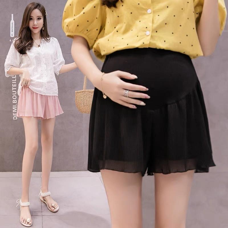 Set đồ bầu áo trắng+ quần xếp li 2 lớp siêu mát nhẹsẵn quần hồng xl
