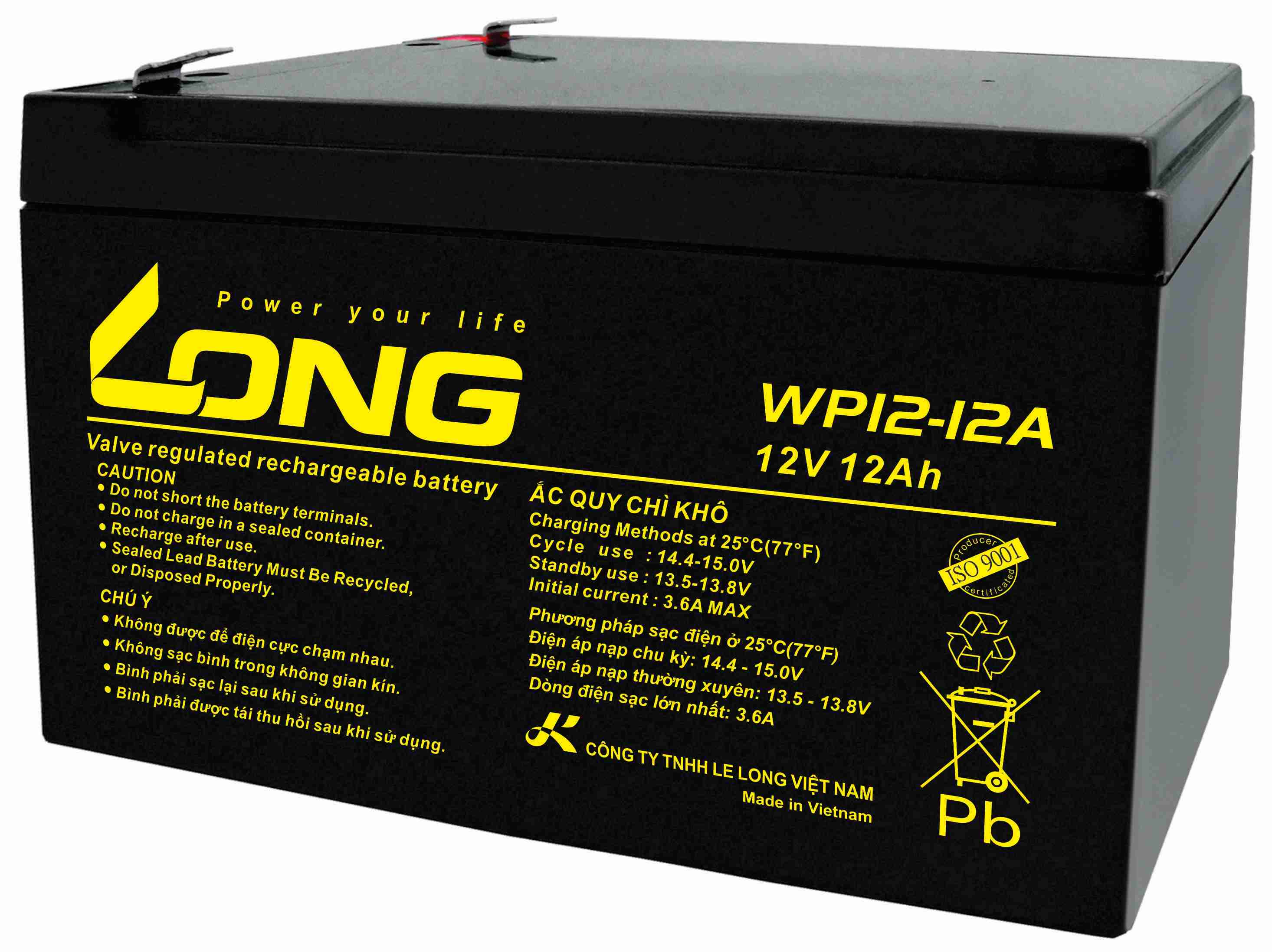 Ắc Quy LONG 12V-12Ah – WP12-12A - (PDC-TECH)
