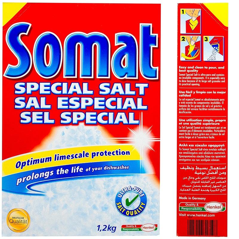 Muối Rửa Ly - Bát cao cấp chuyên dùng cho máy Somat Special Salt 1,2 Kg