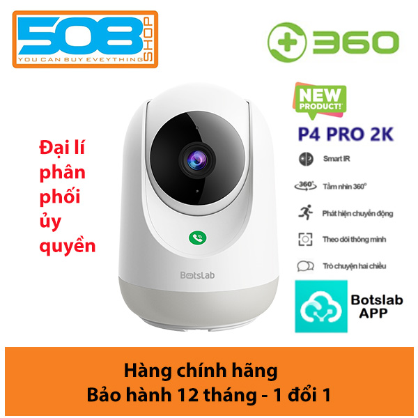 Camera quan sát Qihoo 360 C211 2K 1296P, Xoay 360 độ, H264+ Smart AI App Botslab - Hàng chính hãng