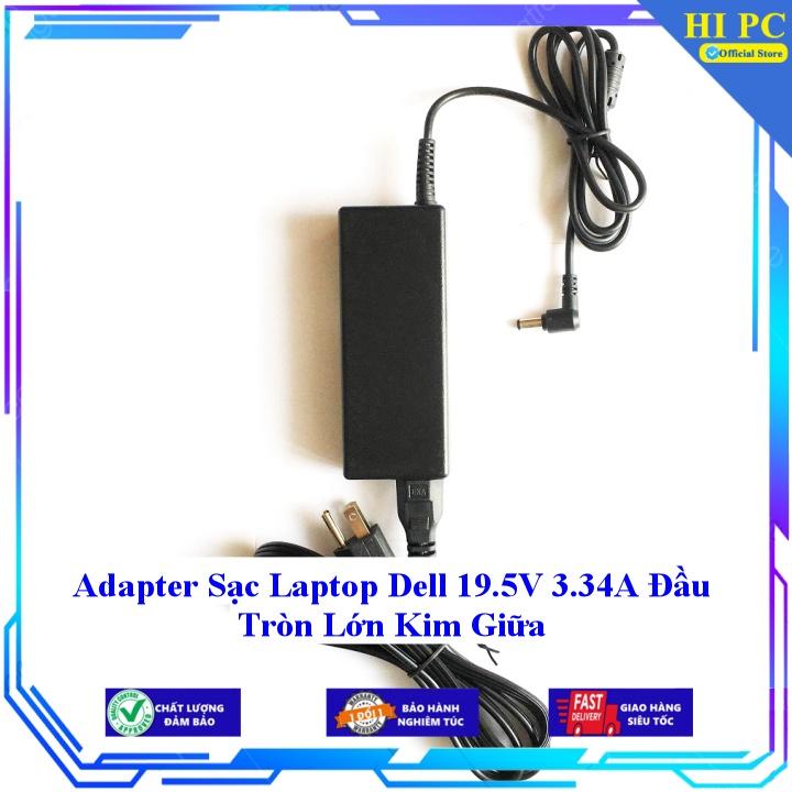 Adapter Sạc Laptop Dell 19.5V 3.34A Đầu Tròn Lớn Kim Giữa - Kèm Dây nguồn - Hàng Nhập Khẩu